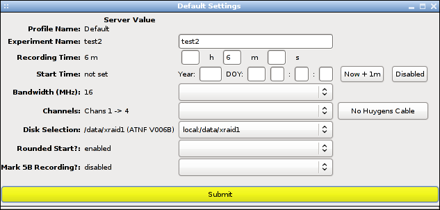 The cDisko 4 default settings window